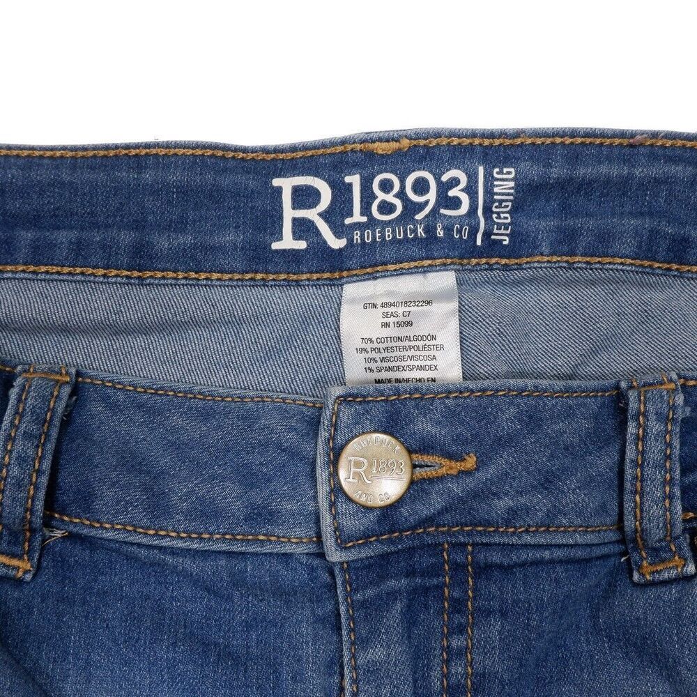 Roebuck & Co Jeans Womens 12/14 Jegging Blue High Mid Stretch Measures 32 x 28.5 - Picture 3 of 10